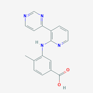 molecular formula C17H14N4O2 B8318097 4-Methyl-3-(3-pyrimidin-4-yl-pyridin-2-ylamino)-benzoic acid CAS No. 870221-16-2