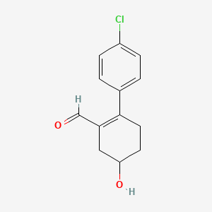 2-(4-Chlorophenyl)-5-hydroxycyclohex-1-enecarbaldehyde