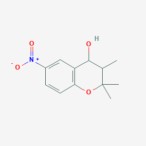 molecular formula C12H15NO4 B8318254 6-nitro-2,2,3-trimethyl-4-hydroxy-3,4-dihydro-2H-1-benzopyran 