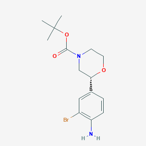 molecular formula C15H21BrN2O3 B8318259 (R)-tert-butyl 2-(4-amino-3-bromophenyl)morpholine-4-carboxylate 