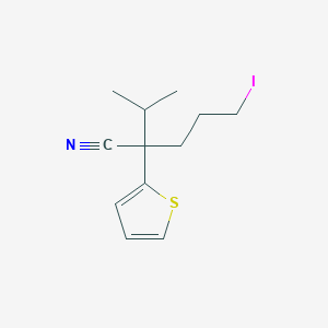 molecular formula C12H16INS B8318298 4-Cyano-4-(2-thienyl)-5-methylhexyl iodide CAS No. 351076-07-8