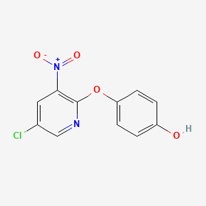 molecular formula C11H7ClN2O4 B8318322 4-(5-Chloro-3-nitropyridin-2-yloxy)phenol 