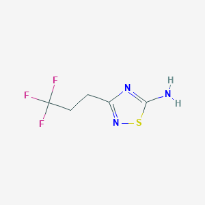 molecular formula C5H6F3N3S B8318327 3-(3,3,3-Trifluoro-propyl)-[1,2,4]thiadiazol-5-ylamine 