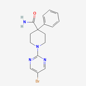 molecular formula C16H17BrN4O B8318333 1-(5-Bromopyrimidin-2-yl)-4-phenyl-piperidine-4-carboxamide 
