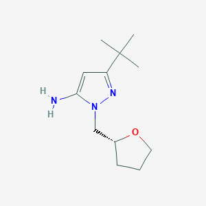 molecular formula C12H21N3O B8318400 (R)-3-(tert-Butyl)-1-((tetrahydrofuran-2-yl)methyl)-1H-pyrazol-5-amine 