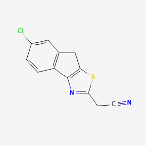 molecular formula C12H7ClN2S B8318410 (6-Chloro-8H-indeno[1,2-d]thiazol-2-yl)acetonitrile 