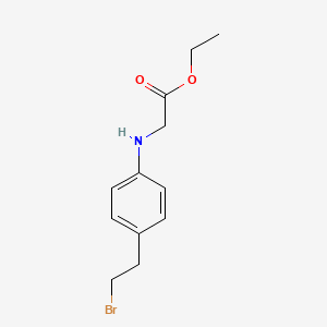 molecular formula C12H16BrNO2 B8318417 ethyl N-[4-(2-bromoethyl)phenyl]aminoacetate 