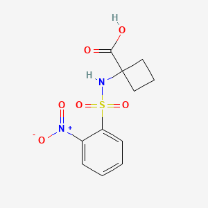 molecular formula C11H12N2O6S B8318428 1-(2-Nitrophenylsulfonamido)cyclobutanecarboxylic acid 