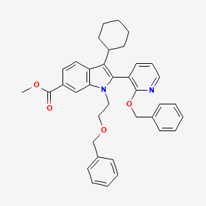 Methyl 1-(2-(benzyloxy)ethyl)-2-(2-(benzyloxy)pyridin-3-yl)-3-cyclohexyl-1H-indole-6-carboxylate