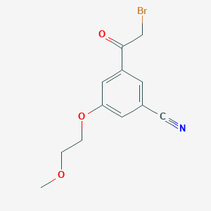 molecular formula C12H12BrNO3 B8318494 3-(2-Bromoacetyl)-5-(2-methoxyethoxy)benzonitrile 