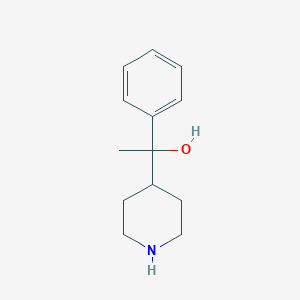 molecular formula C13H19NO B8318610 alpha-Methyl-alpha-(4-piperidyl)-benzyl alcohol 