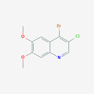molecular formula C11H9BrClNO2 B8318659 4-Bromo-3-chloro-6,7-dimethoxyquinoline 