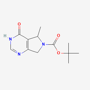 molecular formula C12H17N3O3 B8318665 5-Methyl-4-oxo-3,4,5,7-tetrahydro-pyrrolo[3,4-d]pyrimidine-6-carboxylic acid tert-butyl ester 