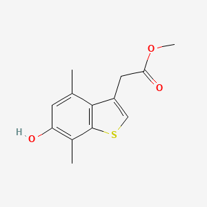 molecular formula C13H14O3S B8318676 Methyl(6-hydroxy-4,7-dimethyl-1-benzothiophen-3-yl)acetate 