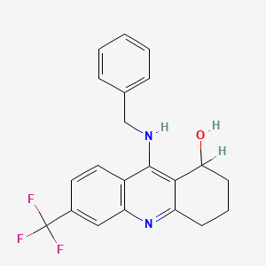 molecular formula C21H19F3N2O B8318677 9-((Phenylmethyl)amino)-6-(trifluoromethyl)-1,2,3,4-tetrahydro-1-acridinol CAS No. 104628-22-0