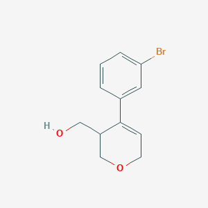 molecular formula C12H13BrO2 B8318682 (4-(3-Bromophenyl)-3,6-dihydro-2H-pyran-3-yl)methanol 