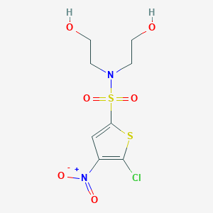 molecular formula C8H11ClN2O6S2 B8318719 5-Chloro-4-nitro-thiophene-2-sulfonic acid bis-(2-hydroxy-ethyl)-amide 