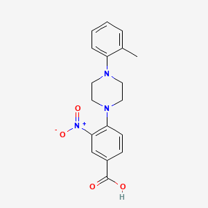 molecular formula C18H19N3O4 B8318746 3-Nitro-4-(4-o-tolyl-piperazin-1-yl)-benzoic acid 