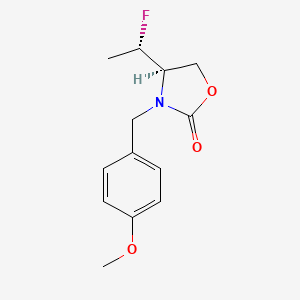 molecular formula C13H16FNO3 B8318792 (R)-4-((S)-1-fluoroethyl)-3-(4-methoxybenzyl)oxazolidin-2-one 