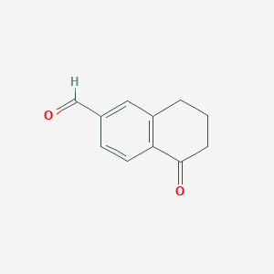 molecular formula C11H10O2 B8318801 5-Oxo-5,6,7,8-tetrahydro-naphthalene-2-carbaldehyde 