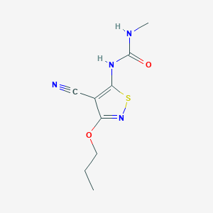 molecular formula C9H12N4O2S B8318852 1-Methyl-3-(4-cyano-3-propoxy-5-isothiazolyl)urea 