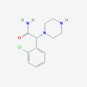 molecular formula C12H16ClN3O B8318864 2-(2-Chloro-phenyl)-2-piperazin-1-yl-acetamide 