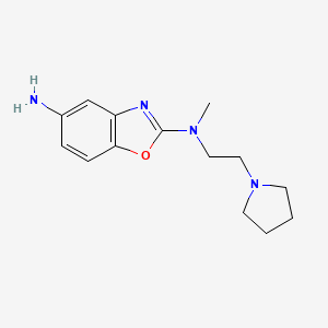 molecular formula C14H20N4O B8318869 N2-Methyl-N2-(2-pyrrolidin-1-yl-ethyl)-benzooxazole-2,5-diamine 