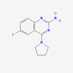 molecular formula C12H13FN4 B8318874 6-Fluoro-4-pyrrolidin-1-ylquinazolin-2-amine 