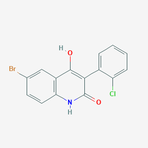 molecular formula C15H9BrClNO2 B8318901 6-Bromo-3-(2-chlorophenyl)-4-hydroxyquinolin-2(1H)-one 