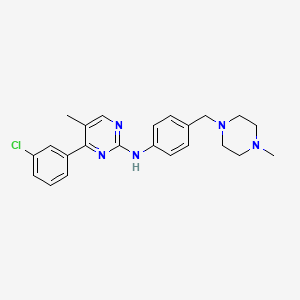 molecular formula C23H26ClN5 B8318907 4-(3-chlorophenyl)-5-methyl-N-(4-((4-methylpiperazin-1-yl)methyl)phenyl)pyrimidin-2-amine 