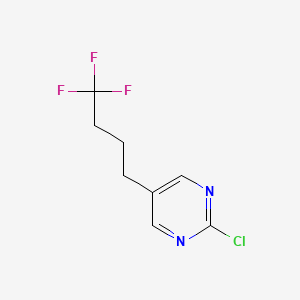 molecular formula C8H8ClF3N2 B8318941 Pyrimidine, 2-chloro-5-(4,4,4-trifluorobutyl)- 