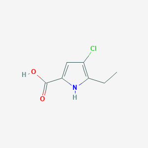 molecular formula C7H8ClNO2 B8318954 4-chloro-5-ethyl-1H-pyrrole-2-carboxylic acid 
