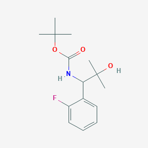 molecular formula C15H22FNO3 B8318974 Tert-butyl (1-(2-fluorophenyl)-2-hydroxy-2-methylpropyl)carbamate 