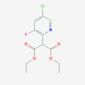 molecular formula C12H13ClFNO4 B8319026 Diethyl (5-chloro-3-fluoro-2-pyridyl)malonate 