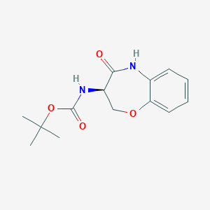 molecular formula C14H18N2O4 B8319072 ((R)-8-oxo-6,7,8,9-tetrahydro-5-oxa-9-aza-benzocyclohepten-7-yl)-carbamic acid tert-butyl ester 
