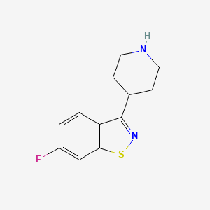 molecular formula C12H13FN2S B8319178 6-Fluoro-3-(4-piperidinyl)-1,2-benzisothiazole 