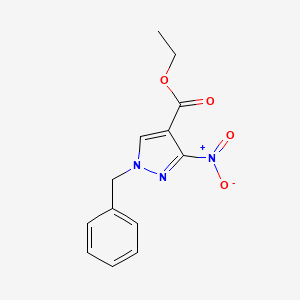 molecular formula C13H13N3O4 B8319485 ethyl 1-benzyl-3-nitro-1H-pyrazole-4-carboxylate 