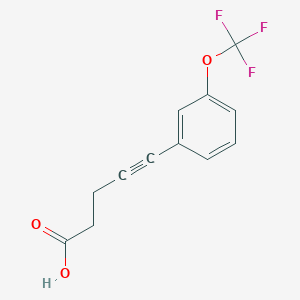 molecular formula C12H9F3O3 B8319577 4-Pentynoic acid, 5-[3-(trifluoromethoxy)phenyl]- 