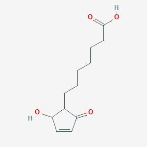 molecular formula C12H18O4 B8319701 2-(6-Carboxyhexyl)-3-hydroxycyclopent-4-en-1-one 