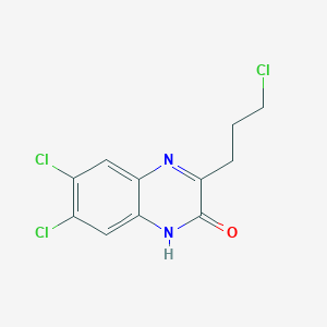molecular formula C11H9Cl3N2O B8319820 6,7-dichloro-3-(3-chloropropyl)-1H-quinoxalin-2-one 