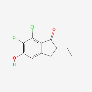 molecular formula C11H10Cl2O2 B8319880 2-Ethyl-5-hydroxy-6,7-dichloroindanone 