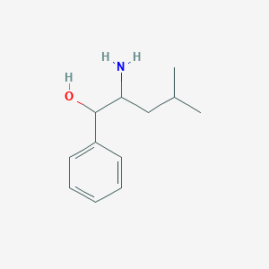 molecular formula C12H19NO B8319904 (1RS,2SR)-2-Amino-4-methyl-1-phenylpentan-1-ol 
