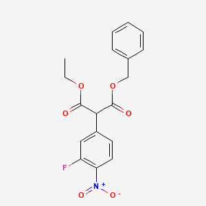 molecular formula C18H16FNO6 B8319979 Ethyl phenylmethyl (3-fluoro-4-nitrophenyl)propanedioate 
