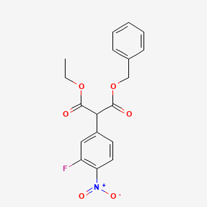 molecular formula C18H16FNO6 B8319979 1-benzyl 3-ethyl 2-(3-fluoro-4-nitrophenyl)malonate 