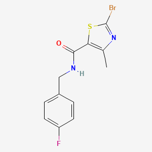 molecular formula C12H10BrFN2OS B8319986 2-Bromo-N-(4-fluorobenzyl)-4-methylthiazole-5-carboxamide 