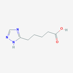 molecular formula C7H11N3O2 B8319995 5-(4H-1,2,4-triazol-3-yl)pentanoic acid 