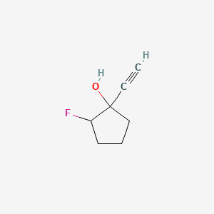 molecular formula C7H9FO B8320002 1-Ethynyl-2-fluorocyclopentanol 
