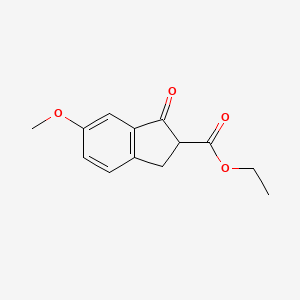 molecular formula C13H14O4 B8320010 Ethyl 6-methoxy-indan-1-one-2-carboxylate 