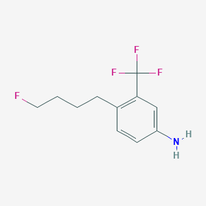 molecular formula C11H13F4N B8320099 4-(4-Fluorobutyl)-3-(trifluoromethyl)aniline 