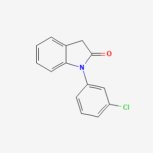 molecular formula C14H10ClNO B8320127 1-(3-Chlorophenyl)indoline-2-one 